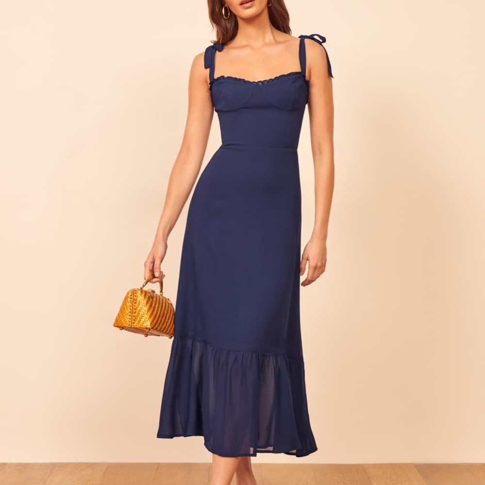 Reformation Nikita Navy midi dress Size 4